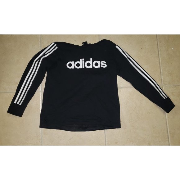 Black Logo Adidas Hooded Sweatshirt - Picture 1 of 2